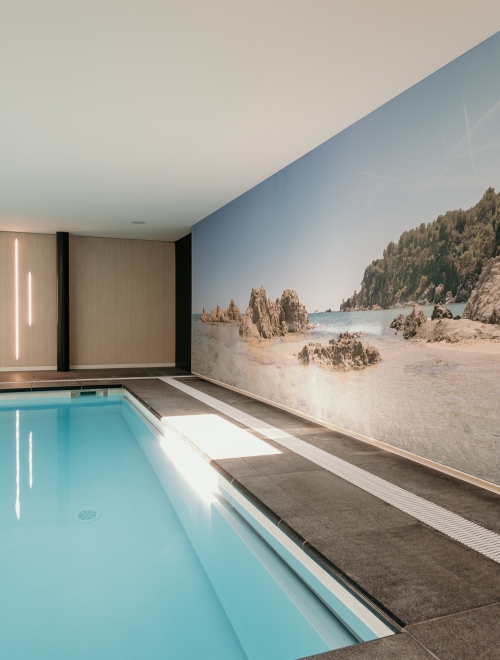 Akoestische spanwand in wellness
